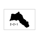 Kurdistan Landkarte / 2+2 = 1 Weiß