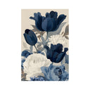 Blumen Weis/Blau - Wandschild